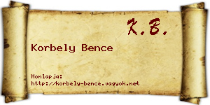 Korbely Bence névjegykártya